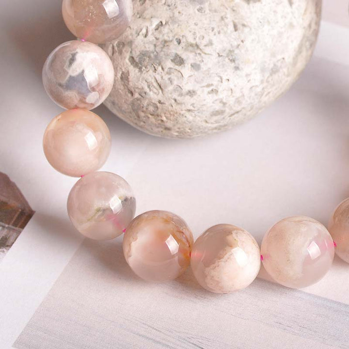 Bransoletka z Buddha Stones i agatem Sakura Peace Blessing