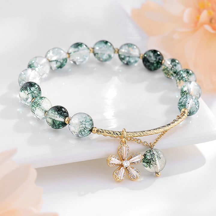 Bransoletka z zawieszkami Buddha Stones Green Phantom Crystal Confidence Charm