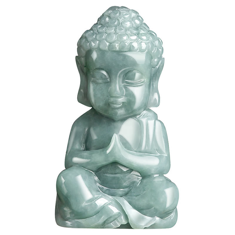 Buddha Stones Naturalny Jadeit Medytacja Budda Amulet Naszyjnik Wisiorek Spokoju - image 8