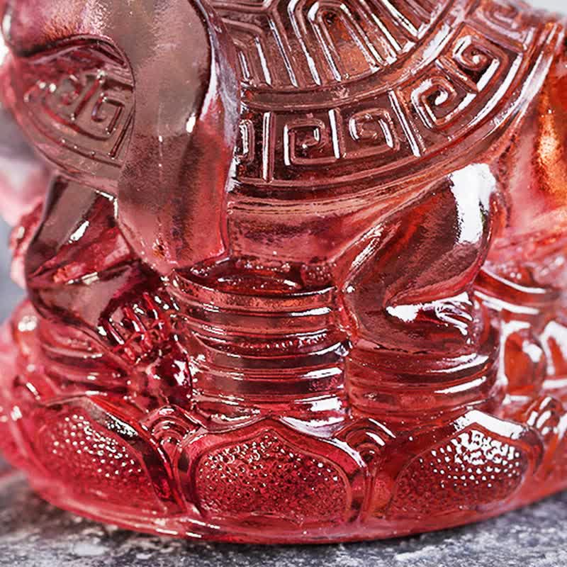 Buddha Stones Feng Shui Cztery Symbole Błękitny Smok Ręcznie Robiony Kryształ Liuli Dzieło Sztuki Dekoracja Domu Biurowego