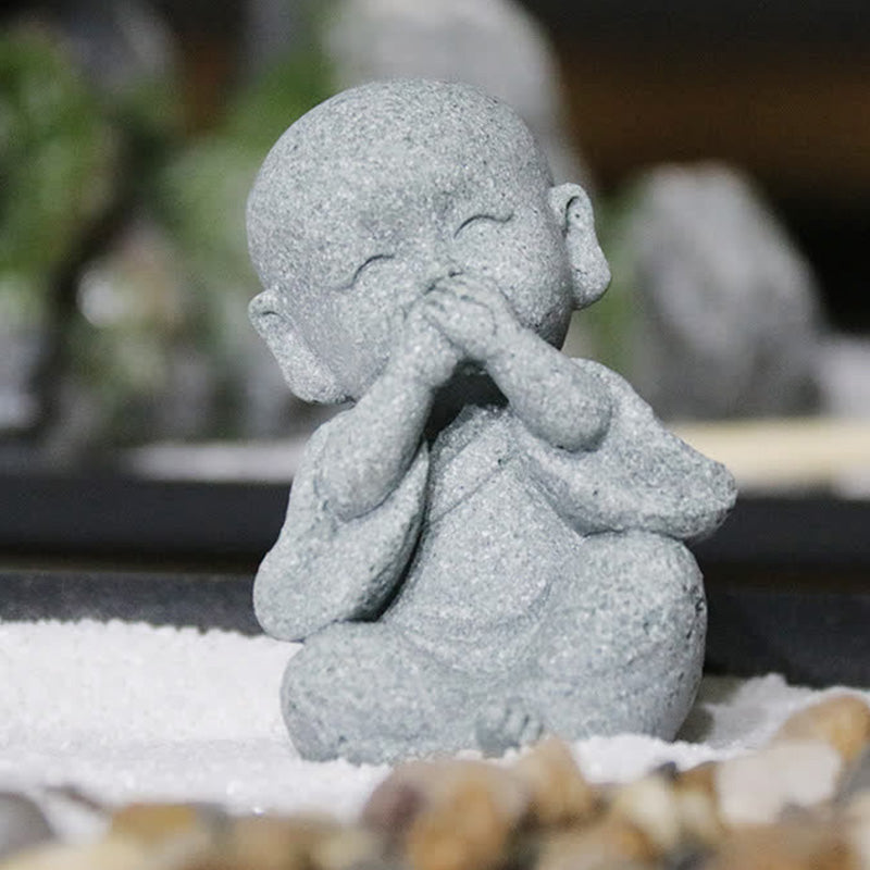 Buddha Stones Medytacja Modlitwa Mnich Statua Buddy Spokój Dekoracja Domu - image 14