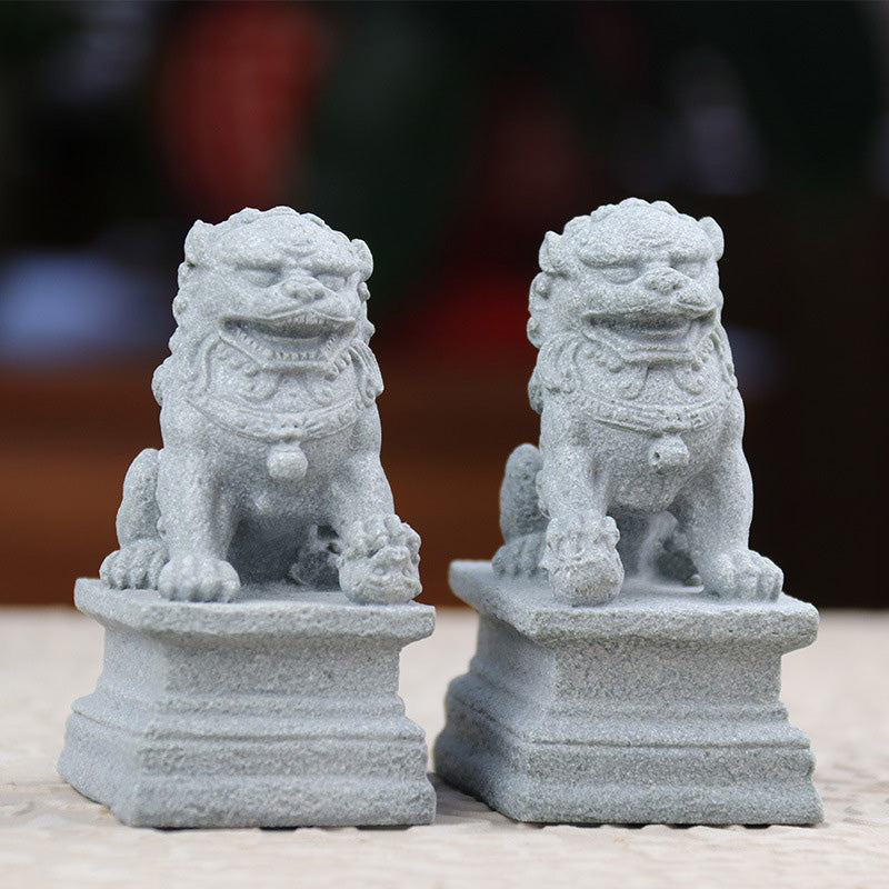 Buddha Stones Lew Fu Foo Psy Słoń Odpędzają Zło Błogosławieństwo Dekoracja Domu - image 1