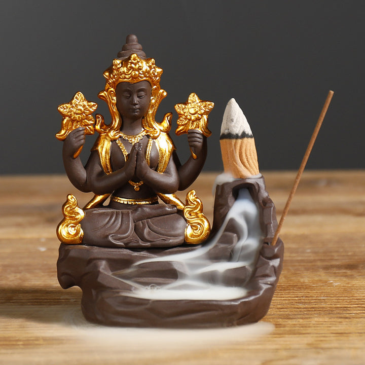 Buddha Stones Tybetański Budda Uzdrawiający Kadzielnica Dekoracja