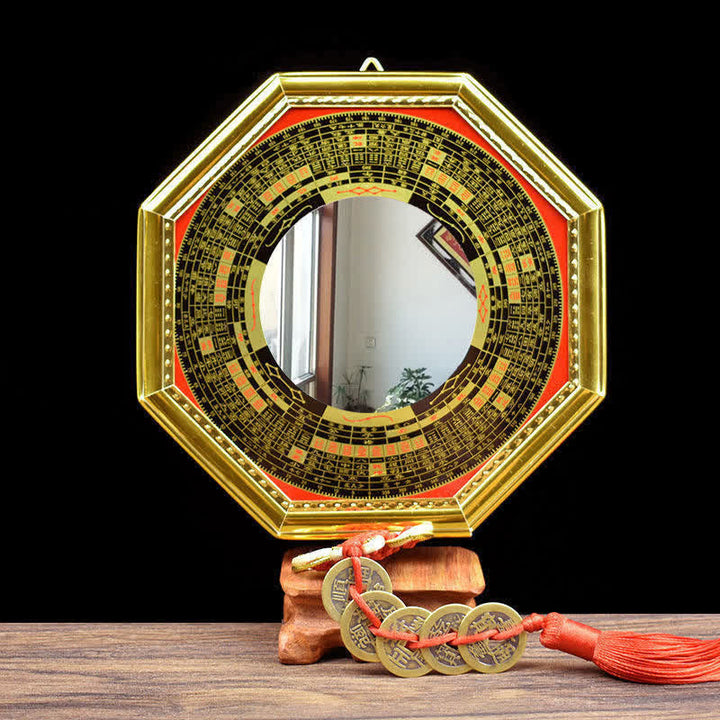 Feng Shui Bagua Mapa Pięciu Cesarzy Monety Równowaga Tykwy Mapa Energii Salonu Lustro