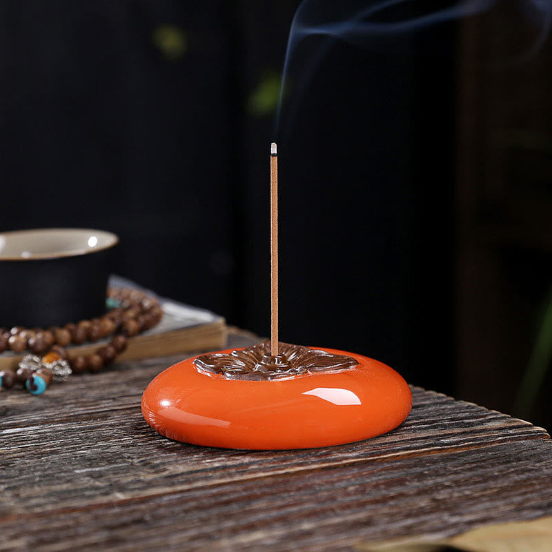 Kadzielnica ceramiczna Persimmon Meditation Healing Incense Burner Uchwyty na kadzidełka