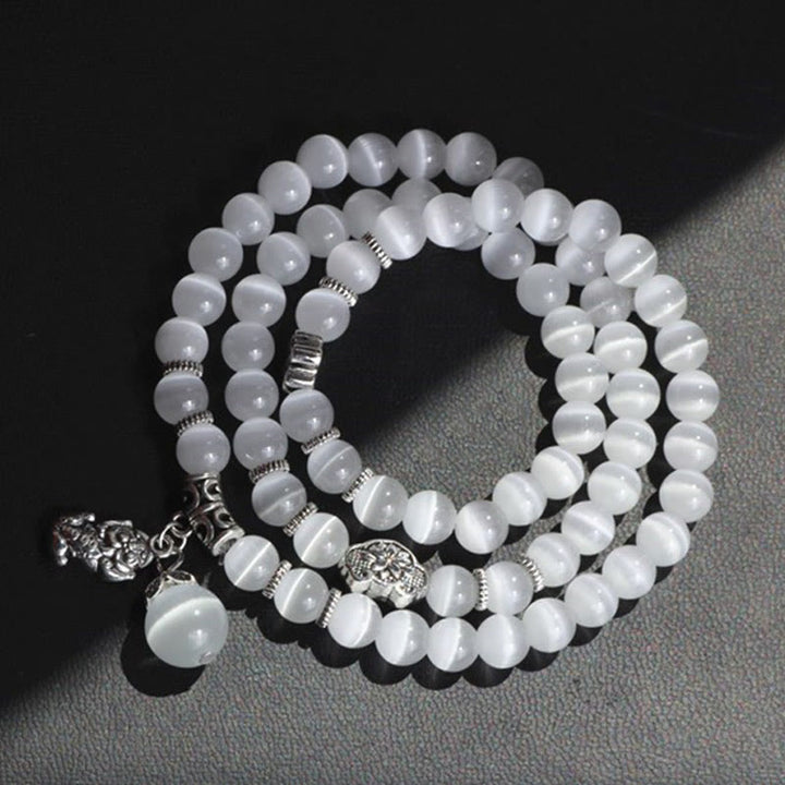 Bransoletka z potrójnym owinięciem w kocie oko PiXiu z Buddha Stones