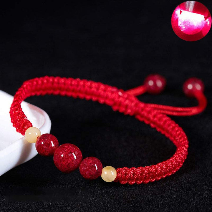Bransoletka z czerwonego sznurka z Buddha Stones Cinnabar Blessing dla dzieci