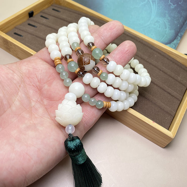 Buddha Stones Nasiona Bodhi Mala 108 Koralików Bransoletka Ochronna