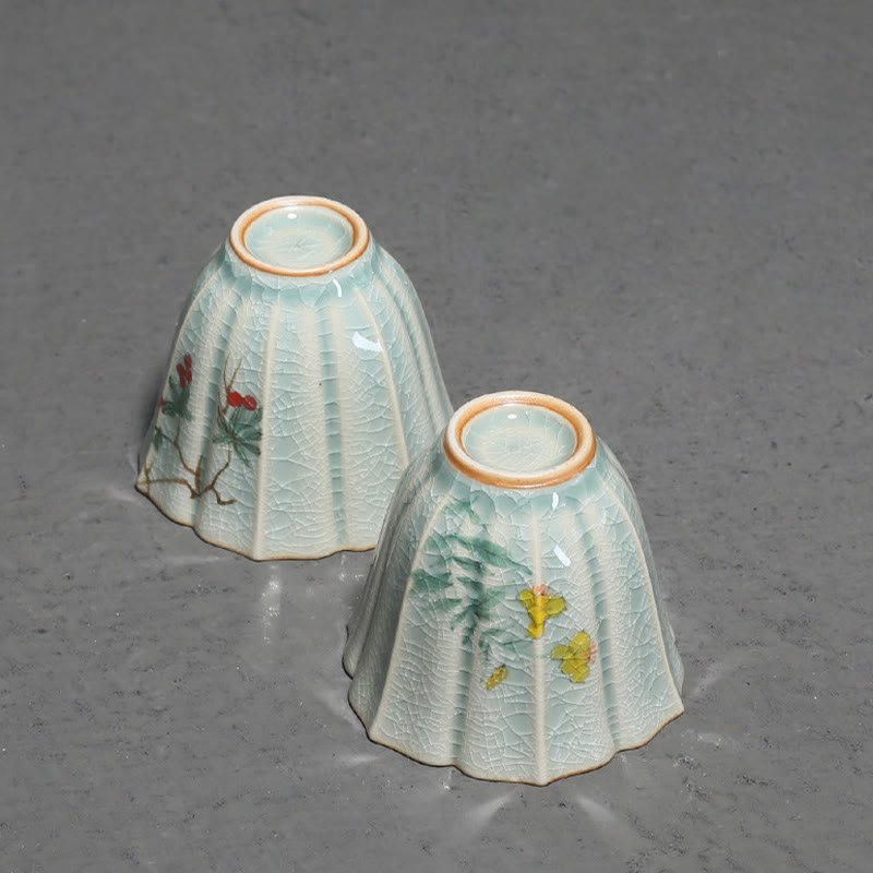 Buddha Stones Pigwa Dereń Głóg Powój Ceramiczny Filiżanka Do Herbaty Kung Fu
