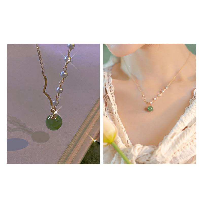 Kamienie Buddy Naturalny naszyjnik z perełkami z jadeitu Hetian Luck Bead