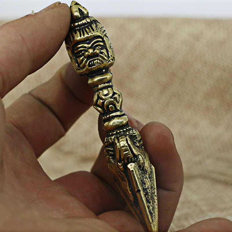 Buddha Stones ręcznie robione Nepal mały Wadżra Dorje grawerowane oświecenie miedziana dekoracja