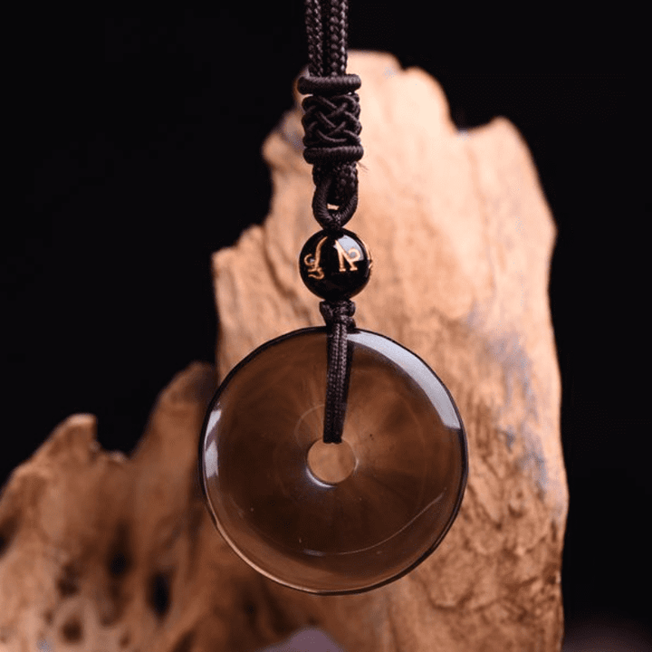 Naszyjnik ochronny z Buddha Stones z obsydianu tybetańskiego