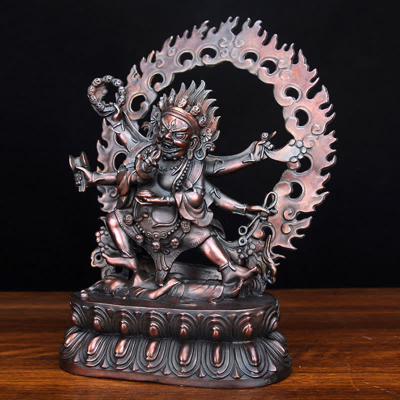 Tybetańska figurka Mahakali Bodhisattwy Współczucie Miedziana statua Dekoracja