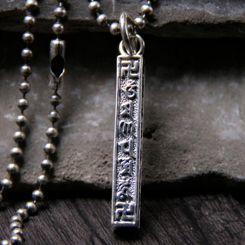 Buddha Stones 925 Srebro Sterling Tybetański Om Mani Padme Hum Budda Swastyka Symbol Mądrości Naszyjnik Wisiorek - Om Mani Padme Hum(Miłość♥Skupienie) - image 1