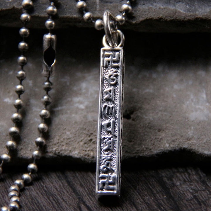 Buddha Stones 925 Srebro Sterling Tybetański Om Mani Padme Hum Budda Swastyka Symbol Mądrości Naszyjnik Wisiorek - Om Mani Padme Hum(Miłość♥Skupienie) - image 1