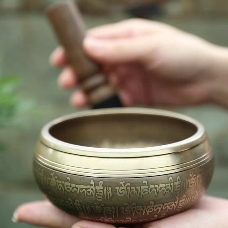 Buddha Stones Tybetańskie ręcznie robione do skupienia i medytacji Spokojny zestaw mis śpiewających