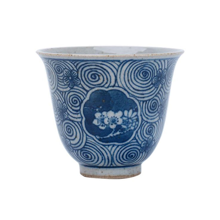 Buddha Stones Jingdezhen Niebiesko-biała porcelana Malowana ręcznie Lotos Kwiat Śliwki Ceramiczna filiżanka do herbaty Kung Fu Filiżanki do herbaty
