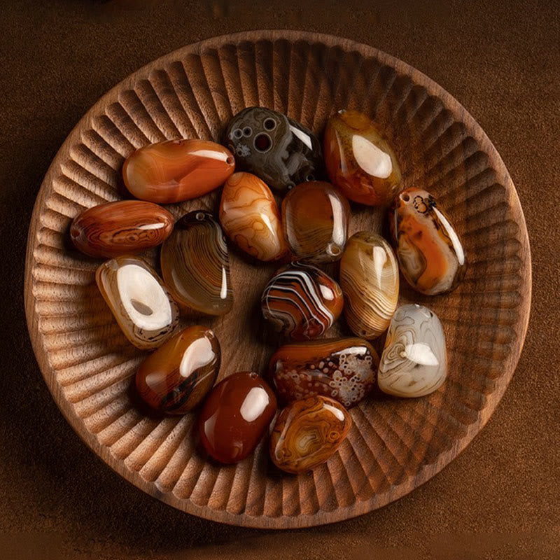 Buddha Stones Losowy Kamień Sardonyx Pozytywny Brelok