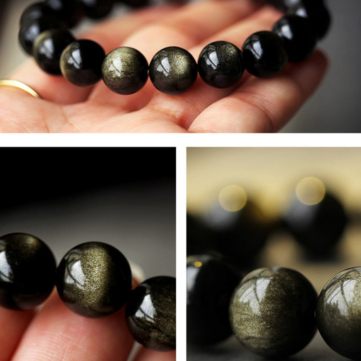 Buddha Stones Chiński Zodiak Natal Budda Obsydian Oczyszczająca Bransoletka
