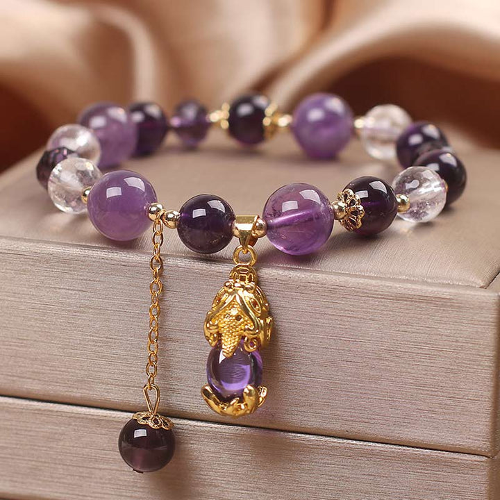 Bransoletka lecznicza PiXiu z Buddha Stones Naturalny Ametyst