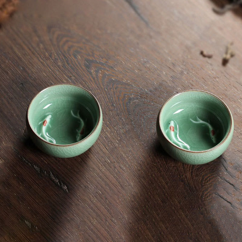 Buddha Stones Kolorowe Ryby Koi Ceramiczny Filiżanka Kung Fu Filiżanka Miska