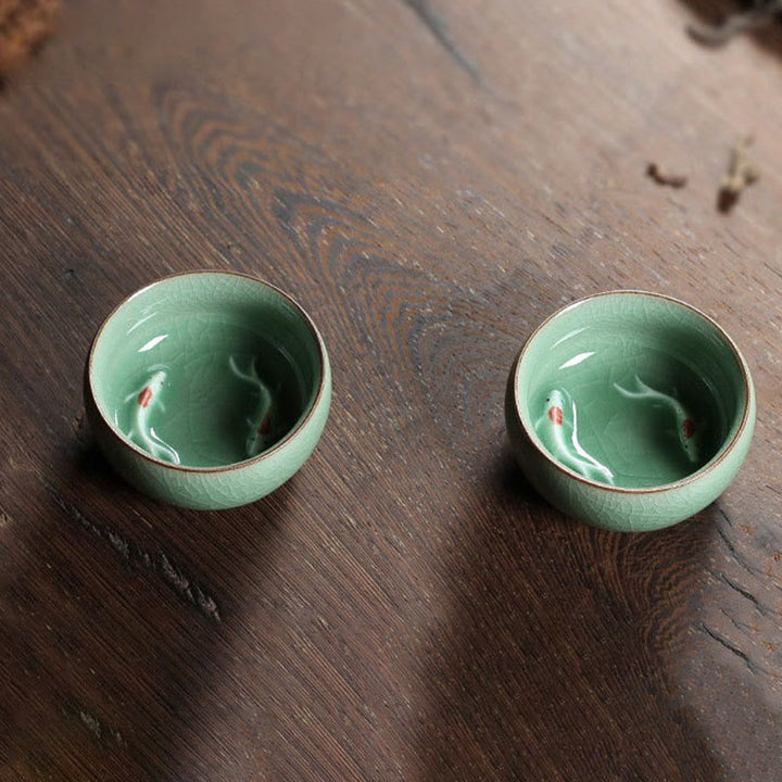 Buddha Stones Kolorowe Ryby Koi Ceramiczny Filiżanka Kung Fu Filiżanka Miska