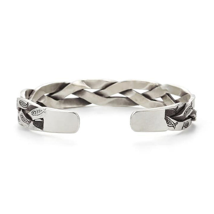 Buddha Stones Koi Ryba Skręcony Projekt Szczęście Bogactwo Mankiet Bransoletka Bangle