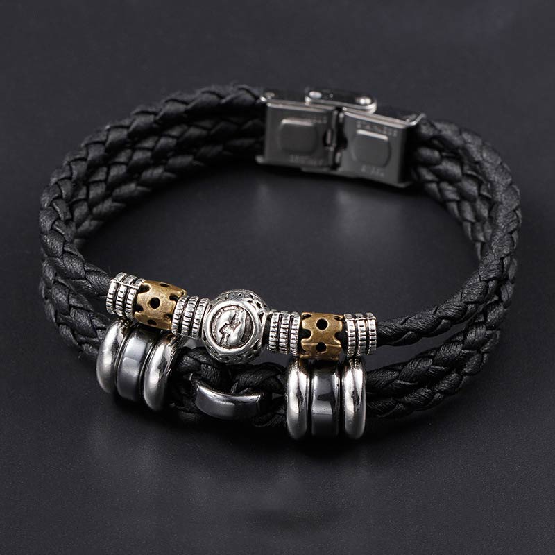 Bransoletka ochronna z hematytu z Buddha Stones 12 konstelacji zodiaku