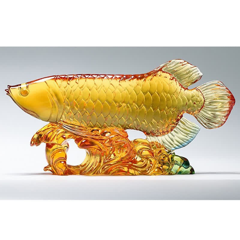 Ręcznie robiony kryształowy element sztuki Liuli Koi Fish Luck Home Office Decoration