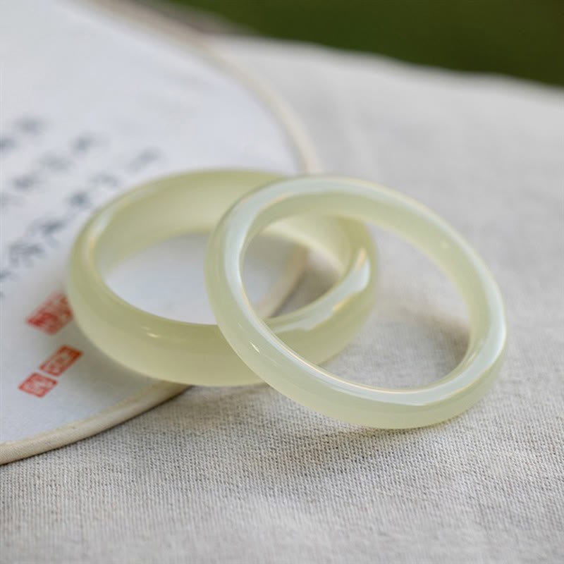 Buddha Stones Naturalne Afganistan Jade Obfitość Bransoletka Mankiet Bangle
