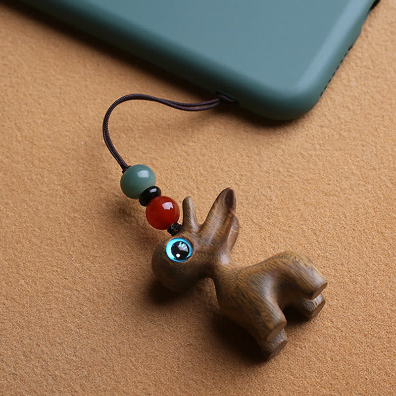 Buddha Stones sandałowe Małe liście Czerwone drzewo sandałowe Drewno hebanowe Zielone drzewo sandałowe Szczęśliwy mini jeleń Rzeźbiony Ochrona Brelok Telefon Wiszący Dekoracja