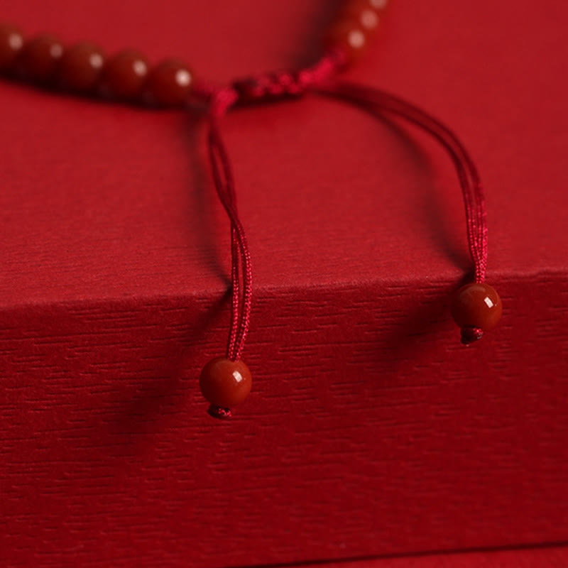Buddha Stones Natural Red Agat Hetian Jade Double Peace Buckle Confidence