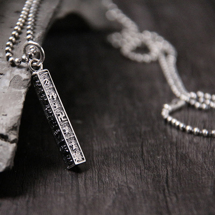 Buddha Stones 925 Srebro Sterling Tybetański Om Mani Padme Hum Budda Swastyka Symbol Mądrości Naszyjnik Wisiorek - image 5