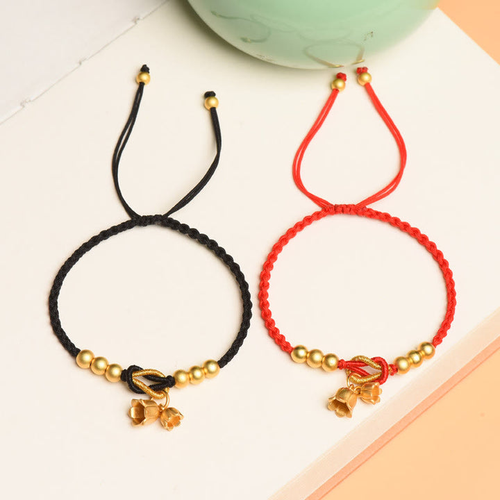 Buddha Stones Ręcznie robione Konwalia Kwiat Charm Design Szczęście Ochrona Bransoletka Pleciona