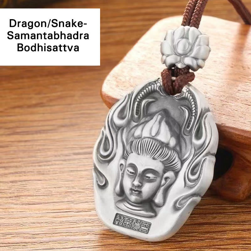 Buddha Stones Chiński Zodiak Natal Budda Om Mani Padme Hum Lotus Współczucie Naszyjnik Wisiorek - Bodhisattwa Smok/Wąż-Samantabhadra - image 14