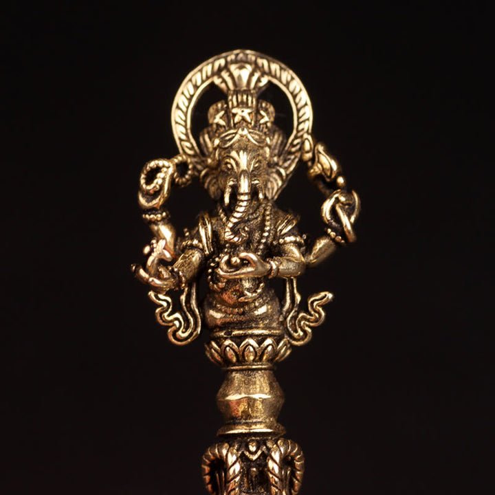 Tybetański Ganesh Ganpati Słoń Bóg Bogactwa Dorje Vajra Duchowa Moc Naszyjnik Wisiorek - image 4