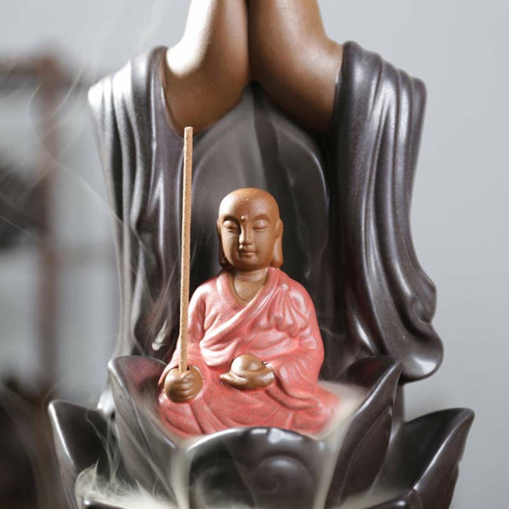 Budda Awalokiteśwara Czenrezig Ksitigarbha Ceramiczny palnik kadzielniczy z błogosławieństwem lotusu