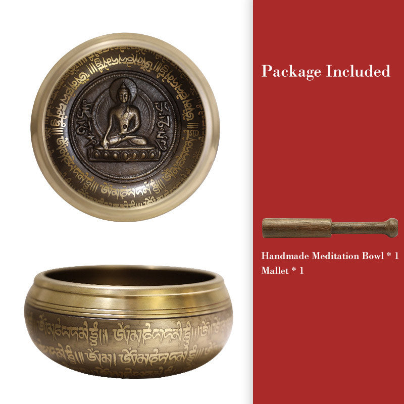 Buddha Stones Tybetańskie ręcznie robione do skupienia i medytacji Spokojny zestaw mis śpiewających - 4,33 cala (11 cm) - image 3