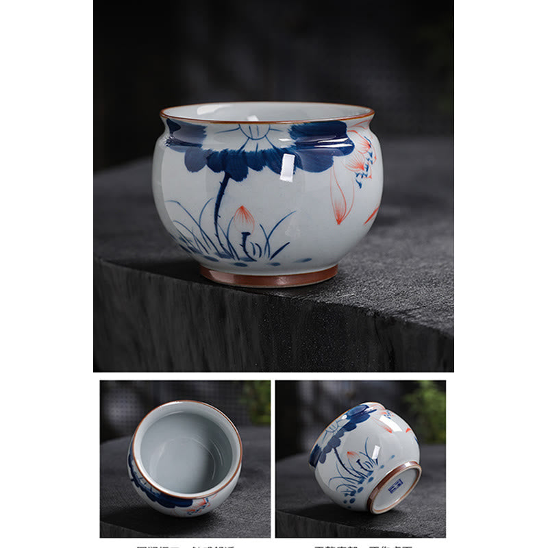 Buddha Stones Lotosu Liść Bambus Ceramiczny Filiżanka Do Herbaty Kung Fu Filiżanki Do Herbaty