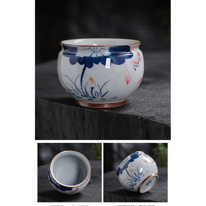 Buddha Stones Lotosu Liść Bambus Ceramiczny Filiżanka Do Herbaty Kung Fu Filiżanki Do Herbaty