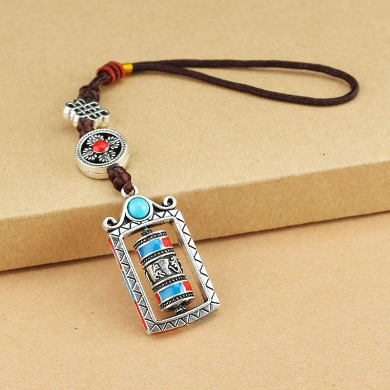 Buddha Stones Sześć Prawdziwych Słów Modlitewny Obrót Koła Węzeł Błogosławieństwo Brelok Dekoracja