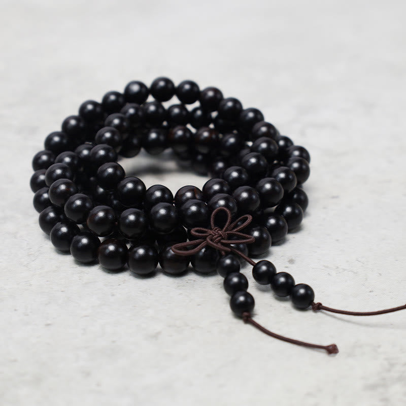 Buddha Stones 108 Mala Koraliki Bransoletka Modlitwa Medytacja Sandałowiec Elastyczny