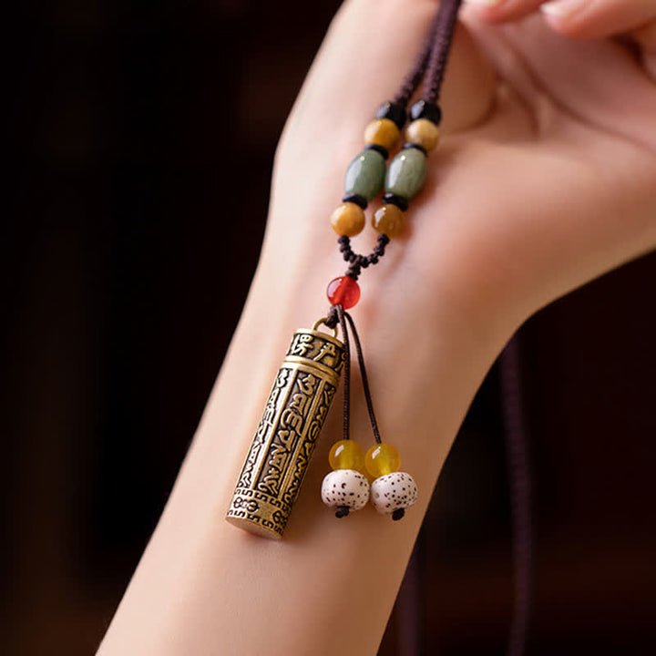 Buddhastoneshop Tybet Om Mani Padme Hum Agat Surangama Sutra Ochrona Naszyjnik Wisiorek - image 12
