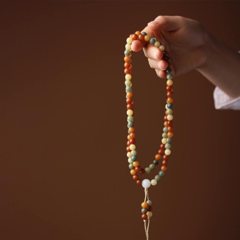 Buddha Stones Bransoletka z harmonijnego naszyjnika Bodhi Seed Mala Wisdom