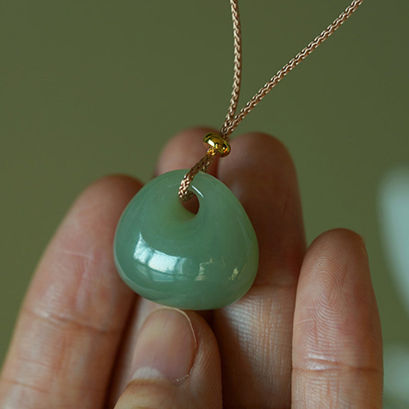 Naszyjnik z Buddha Stones Naturalny Jadeit Szczęście Dobrobyt Wisiorek (Losowy Kolor)
