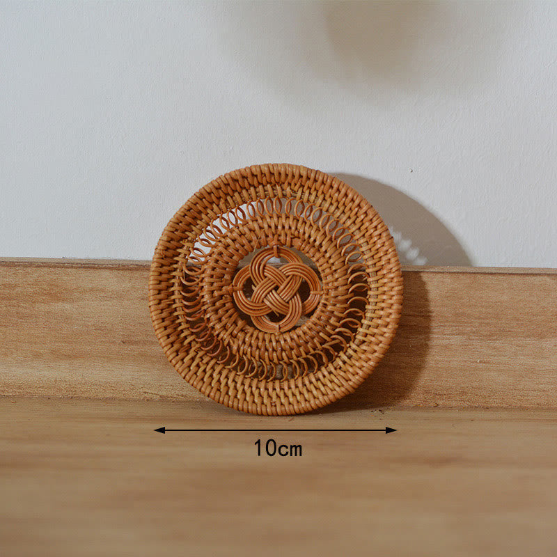 Ceramiczny Kwiatowy Wzór Rattanowy Podkładka Pod Kubek Pod Filiżankę - Podkładka Hollow o średnicy 10 cm - image 13