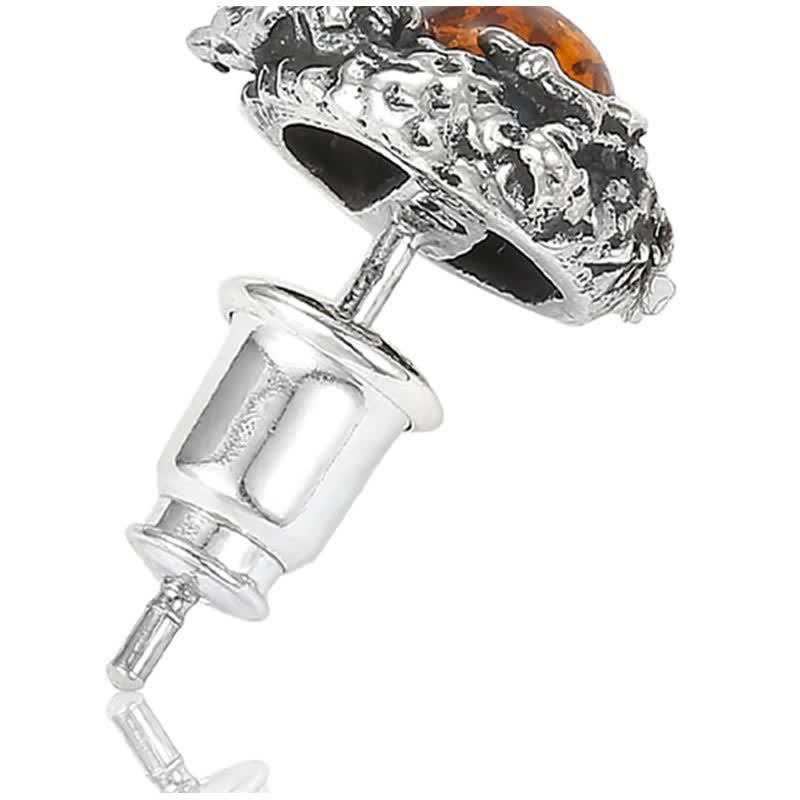 Buddha Stones 925 Srebro Sterling Naturalny Bursztyn Smok Sukces Ochrona - image 9