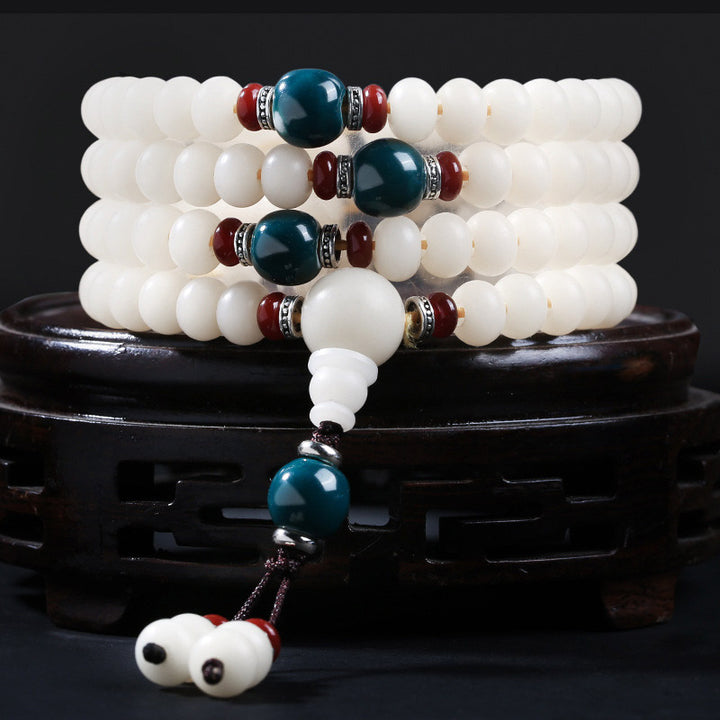 Bransoletka z koralików Bodhi z Buddha Stones i lotosowym błogosławieństwem