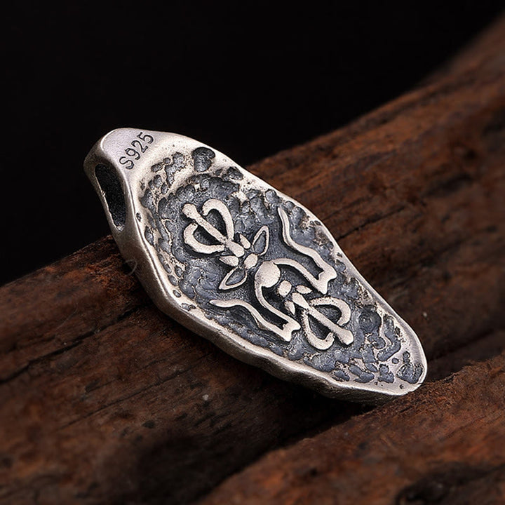Buddha Stones Tybetańskie 925 Srebro Sterlingowe Om Mani Padme Hum Dorje Vajra Grawerowany Naszyjnik Siła Wisiorek - image 9