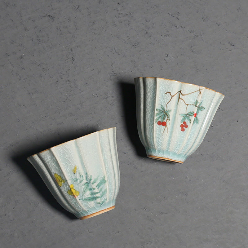 Buddha Stones Pigwa Dereń Głóg Powój Ceramiczny Filiżanka Do Herbaty Kung Fu